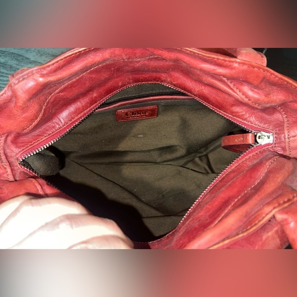 CHLOE Red Leather Bow Shoulder Bag - Picture 9 of 10